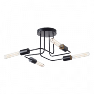 Φ/Σ ΟΡΟΦΗΣ 4XE27 ΜΕΤΑΛΛΙΚΟ ΜΑΥΡΟ ΜΑΤ Φ44XH21CM COBRA