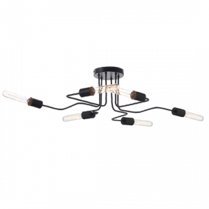 Φ/Σ ΟΡΟΦΗΣ 6XE27 ΜΕΤΑΛΛΙΚΟ ΜΑΥΡΟ ΜΑΤ 73X50XH21CM COBRA