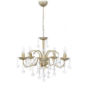 BISTRO/5L WHITE-BRONZE ΠΟΛΥΦΩΤΟ Ε/14 ΚΕΡΙ ΜΕ ΚΡΥΣΤΑΛΛΑ