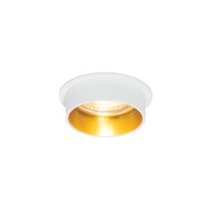 Χωνευτό σποτ, σταθερό για GU10/PAR16, Max12W (LED), IP20, o7x3.6cm, sanded white outside+gold insidebody+gold reflector