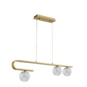MIRANO CLEAR STRUCTURED GLASS & BRASS GOLD LED G9 3X5 WATT 230 VOLT IP20 BULB EXCLUDED L: 80 W: 10 H: 180 CM