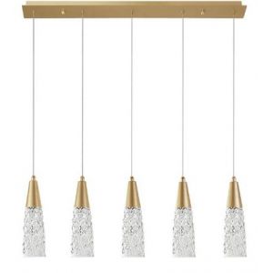 KOVAC BRUSHED GOLD STEEL & CLEAR STRUCTURED GLASS LED G9 5X5 WATT 230 VOLT IP20 BULB EXCLUDED L: 80 W: 10 H: 180 CM
