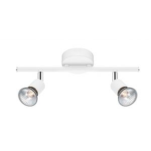 BASE MATT WHITE METAL GU10 2X50 WATT IP20 BULB EXCLUDED L: 31 W: 8 H: 10.9 CM