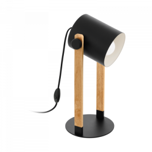 ΕΠΙΤΡΑΠΕΖΙΟ ΦΩΤΙΣΤΙΚΟ1 ΧE27 ΜΑΥΡΟ -CREME/ΞΥΛΟ 'HORNWOOD'