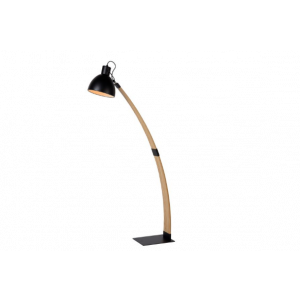 CURF FLOORKLAMP E27 / 60W ΚΟΝΤΡΑ ΠΛΑΚΕ-ΜΕΤΑΛΛΟ ΜΑΥΡΟ