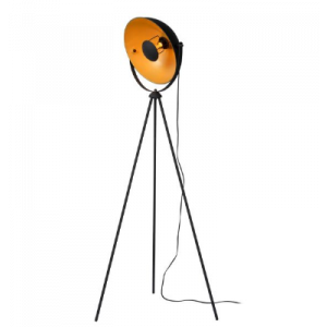 ALVARO FLOORLAMP E27 / 40W ΜΑΥΡΟ / ΣΑΤΙΝΕ ΟΡΕΙΧΑΛΚΟ