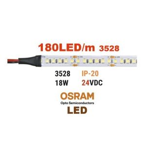 ΤΑΙΝΙΑ LED 5m 24VDC 18W/m 180LED/m ΘΕΡΜΟ IP20(OSRAM LED)