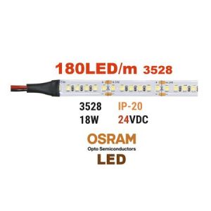 ΤΑΙΝΙΑ LED 5m 24VDC 18W/m 180LED/m ΨΥΧΡΟ IP20(OSRAM LED)