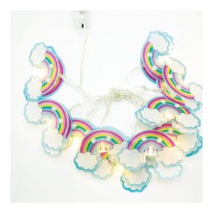 PLASTIC RAINBOW», 10 LED ΛΑΜΠΑΚΙΑ ΣΕ ΣΕΙΡΑ ΜΕ ΜΠΑΤΑΡΙΕΣ