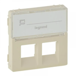 VLIFE ΠΛΑΚ 2ΧRJ11/RJ45 & ΕΤΙΚ IVORY