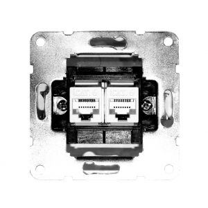 Μηχανισμός Πρίζας Data Διπλή RJ45+RJ45 Cat.6