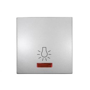 Πλήκτρο Μπουτόν Κλιμακοστασίου Με Λυχνία Ασημί