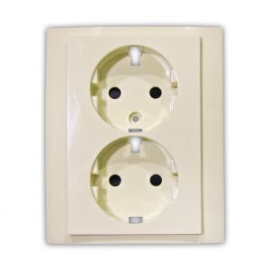 Πλακίδιο Και Πλαίσιο Διπλής Πρίζας Σούκο Μπέζ