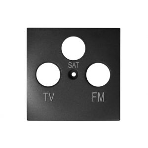 Πλακίδιο Πρίζας TV+SAT+FM Ανθρακί