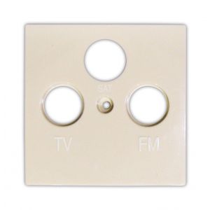 Πλακίδιο Πρίζας TV+SAT+FM Μπέζ