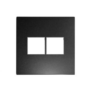 Πλακίδιο Πρίζας Data Διπλή RJ45+RJ45 Cat.6 Ανθρακί