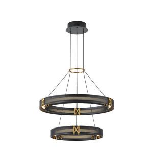 ΦΩΤΙΣΤΙΚΟ ΚΡΕΜΑΣΤΟ ΑΛΟΥΜΙΝΙΟ LED 62W 3720Lm 3000K 620X1200mm ΜΑΥΡΟ-ΧΡΥΣΟ ARTE ILLUMINA LUIS