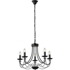 ΦΩΤΙΣΤΙΚΟ ΚΡΕΜΑΣΤΟ ΔΙΑΦΑΝΕΣ ΓΥΑΛΙ 5ΦΩΤΟ 5XE14 Max 15w  470X630mm ΜΑΥΡΟ ARTE ILLUMINA KRISTALLO