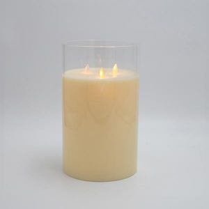 ΚΕΡΙ ΜΠΑΤΑΡΙΑΣ ΜΕ 3 ΚΙΝΟΥΜΕΝΕΣ ΦΛΟΓΕΣ, ΜΕ ΓΥΑΛΙ, ΜΕ ΧΡΟΝΟΔΙΑΚΟΠΤΗ, 15x25cm