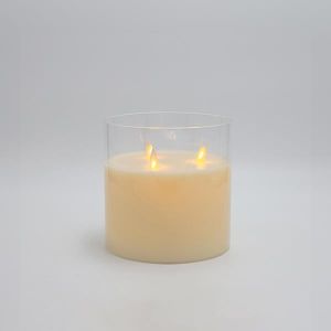 ΚΕΡΙ ΜΠΑΤΑΡΙΑΣ ΜΕ 3 ΚΙΝΟΥΜΕΝΕΣ ΦΛΟΓΕΣ, ΜΕ ΓΥΑΛΙ, ΙΒΟΥΑΡ, ΜΕ ΧΡΟΝΟΔΙΑΚΟΠΤΗ, 15x15cm