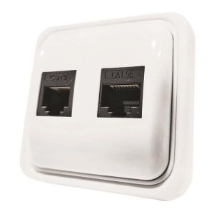 ΠΡΙΖΑ ΜΙΝΙ ΤΗΛΕΦΩΝΟΥ ΔΙΠΛΗ RJ11 ΚΑΙ RJ45 ΛΕΥΚΗ IP20