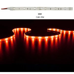 ΤΑΙΝΙΑ LED ΛΕΥΚΗ ΑΥΤΟΚΟΛΛΗΤΗ 5m12VDC 7.2W/m 30LED/m 5050 ΚΟΚΚΙΝΟ IP54