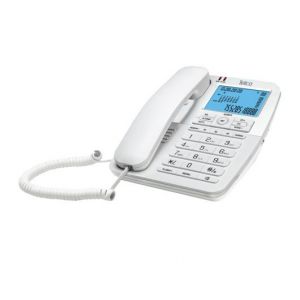 Ενσύρματο τηλέφωνο με αναγνώριση κλήσης στην αναμονή Λευκό GCE 6215