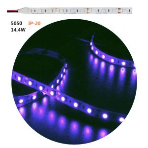 ΤΑΙΝΙΑ LED ΛΕΥΚΗ ΑΥΤΟΚΟΛΛΗΤΗ 5m 12VDC 14.4w/m 60LED/m 5050 RGB IP20