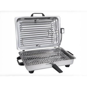 ΨΗΣΤΙΕΡΑ ΟΡΘΟΓΩΝΙΑ 1050W ΜΕΓΑΛΗ INOX ΜΕ ΣΧΑΡΑ ΧΡΩΜΙΟΥ