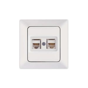 ΠΡΙΖΑ DATA CAT 6 RJ 45 ΔΙΠΛΗ ΛΕΥΚΗ