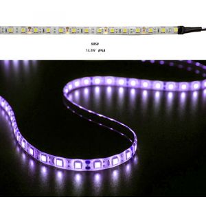 ΤΑΙΝΙΑ LED ΛΕΥΚΗ ΑΥΤΟΚΟΛΛΗΤΗ  5m12VDC14.4W/m60LED/m 5050 RGB IP54