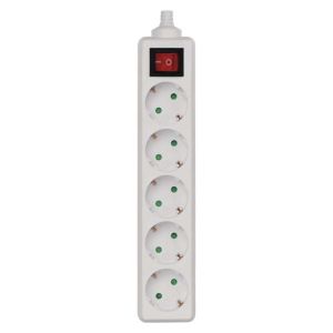 ΠΟΛΥΠΡΙΖΟ 5SCHUKO PVC SWITCH ΆΣΠΡΟ