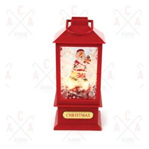 PLASTIC SNOWY MUSIC SANTA LANTERN», 2 MINI LED ΛΑΜΠΑΚ. WW, ΜΠΑΤ. (3ΑAΑ),IP20, 10Χ10Χ20CM