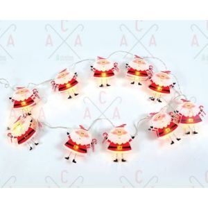 «PLASTIC SANTA», 10 LED ΛΑΜΠ. ΣΕΙΡΑ ΜΠΑΤ. (2xAA), WW,IP20, 135+30cm, ΔΙΑΦ ΚΑΛ ΤΡΟΦ.