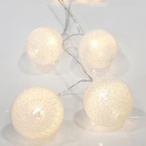 10 ΘΕΡΜΑ ΛΕΥΚΑ LED ΜΠΑΤΑΡΙΑΣ ΜΕ ΛΕΥΚΕΣ ΜΠΑΛΕΣ, ΑΝΑ 15CM