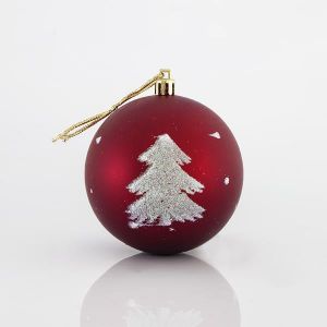 ΠΛΑΣΤΙΚΕΣ ΚΟΚΚΙΝΕΣ ΜΠΑΛΕΣ ΜΕ ΔΙΑΚΟΣΜΗΤΙΚΑ, SET 6ΤΜΧ, 8CM