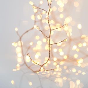 CLUSTER, 300 LED, ΜΕ ΜΕΤΑΣΧΗΜΑΤΙΣΤΗ 4,5V, ΠΡΟΕΚΤΑΣΗ 5m, ΜΠΡΟΝΖΕ ΧΑΛΚΟΣ, ΘΕΡΜΟ ΛΕΥΚΟ LED, ΙΡ44