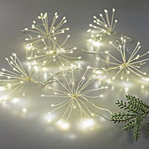 ΜΠΟΥΚΕΤΑΚΙΑ 120 MINI LED, ΜΕ ΜΕΤΑΣΧΗΜΑΤΙΣΤΗ, 6 ΜΠΟΥΚΕΤΑ x 20 LED, ΑΣΗΜΙ ΧΑΛΚΟΣ, ΘΕΡΜΟ ΛΕΥΚΟ LED, ΑΠΟΣΤΑΣΗ ΜΠΟΥΚΕΤΩΝ  30cm, ΠΡΟΕΚ