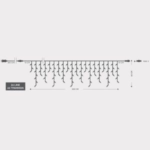 ΒΡΟΧΗ, 119 LED 3MM, 31V ΜΕΤΑΣΧΗΜΑΤΙΣΤΗ, ΣΤΑΘΕΡΟ, ΔΙΑΦΑΝΟ PVC ΚΑΛΩΔΙΟ, ΘΕΡΜΟ ΛΕΥΚΟ LED,  (H50 X W500CM, 3/4/5/2), ΠΡΟΕΚΤΑΣΗ ΠΑΡΟΧ