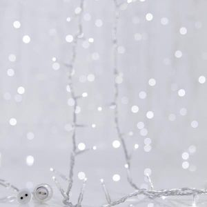 ΚΟΥΡΤΙΝΑ, 360 LED 3MM, 31V ΜΕΤΑΣΧΗΜΑΤΙΣΤΗ, 4 ΕΠΕΚΤΑΣΕΙΣ ΩΣ 3 ΣΕΤ, ΔΙΑΦΑΝΟ PVC ΚΑΛΩΔΙΟ, ΛΕΥΚΟ LED, (200 X 200CM, 20 LINES X 18 LE