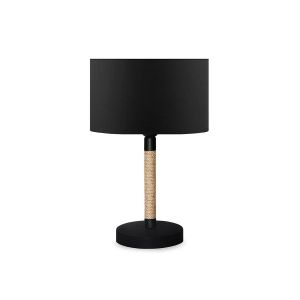 BRONX Μοντέρνο Επιτραπέζιο Φωτιστικό Πορτατίφ με Ντουί 1 x E27 AC 220-240V IP20 - Μαύρο : Μπεζ - Μ24 x Π24 x Υ37cm