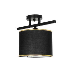 GLOWEN Vintage Φωτιστικό Οροφής με Ντουί 1 x E27 AC 220-240V IP20 - Μαύρο : Χρυσό - Μ30 x Π20 x Υ20cm