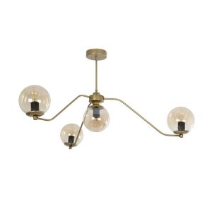 SUNRAY Vintage Φωτιστικό Οροφής με Ντουί 4 x E27 AC 220-240V IP20 - Χρυσό : Μελί - Μ100 x Π100 x Υ26cm