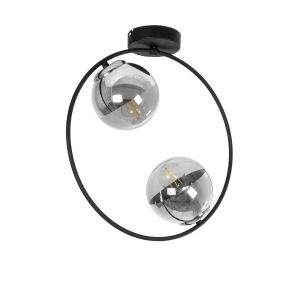 CITY Μοντέρνο Φωτιστικό Οροφής με Ντουί 2 x E27 AC 220-240V IP20 - Διάφανο : Μαύρο - Μ45 x Π15 x Υ55cm