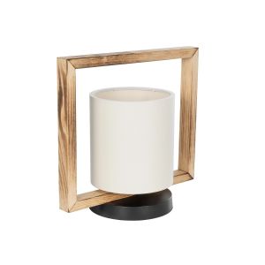 CUP Vintage Επιτραπέζιο Φωτιστικό Πορτατίφ με Ντουί 1 x E27 AC 220-240V IP20 - Καφέ : Λευκό - Μ28 x Π20 x Υ28cm