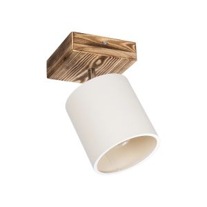 CUP Vintage Φωτιστικό Οροφής με Ντουί 1 x E27 AC 220-240V IP20 - Λευκό : Μπεζ - Μ14.5 x Π14.5 x Υ25cm