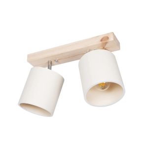 CUP Vintage Φωτιστικό Οροφής με Ντουί 2 x E27 AC 220-240V IP20 - Λευκό : Μπεζ - Μ42 x Π14 x Υ26cm