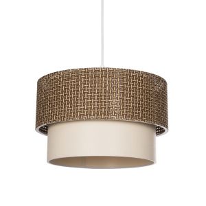 SISSIE Μοντέρνο Κρεμαστό Φωτιστικό Οροφής με Ντουί 1 x E27 AC 220-240V IP20 - Καφέ : Μπεζ - Μ30 x Π30 x Υ23cm