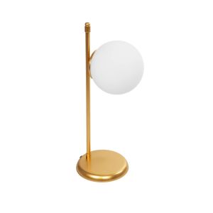 GLOBUS Μοντέρνο Επιτραπέζιο Φωτιστικό Πορτατίφ με Ντουί 1 x E27 AC 220-240V IP20 - Χρυσό : Λευκό - Μ21 x Π17 x Υ45cm
