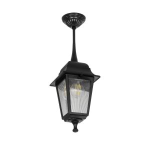 SOLME Vintage Φωτιστικό Οροφής με Ντουί 1 x E27 AC 220-240V IP44 - Μαύρο - Μ15 x Π15 x Υ27cm